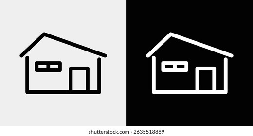 Simple line house icon for your business or website