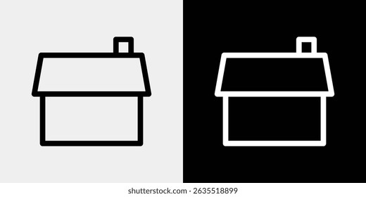 Simple line house icon for your business or website