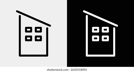 Simple line house icon for your business or website
