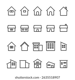 Simple line house icon for your business or website