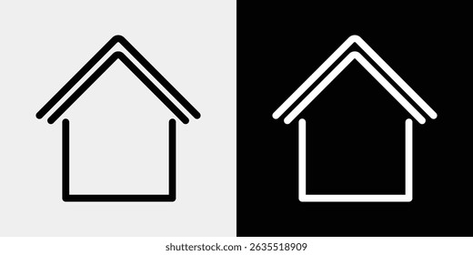 Simple line house icon for your business or website