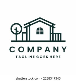 Simple Line House Logo Design