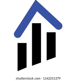 Simple line house logo, icon.
