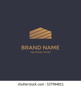 Simple line house logo, icon. Abstract Logo Design Template for Company. Building Vector Silhouette. Premium logo design. 
