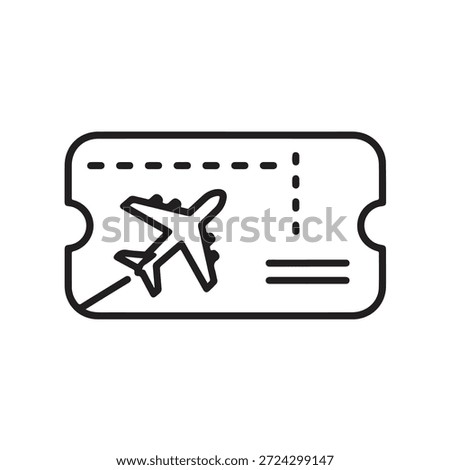 Simple line icon of airline ticket Vector