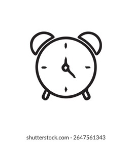 Simple line icon of an alarm clock. Suitable for time, schedule, reminder, and productivity design. Includes high-resolution JPG preview.

