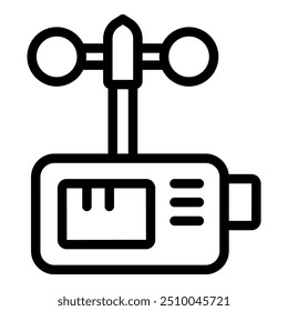 Simple line icon of an anemometer, an instrument for measuring wind speed