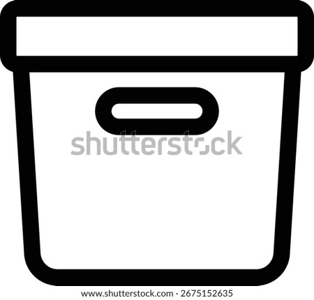a simple line icon of an archive box