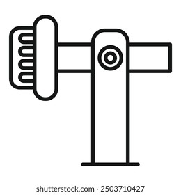 Icono de línea simple de un cierre automático de la puerta del sistema de estacionamiento, que representa el acceso restringido