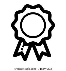 Simple line icon of a badge that can be use for achievement, honor, guarantee, etc