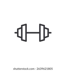 Simple line icon of a barbell weight for fitness