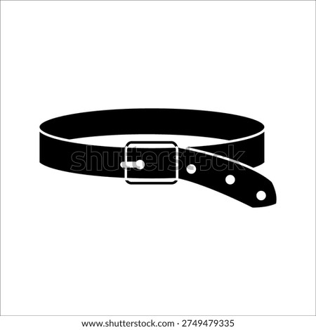 Simple Line Icon of a Belt with Buckle: Fashion Accessory, Waistwear, and Clothing Fastener Symbol