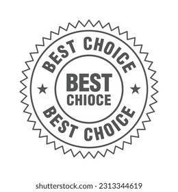 Simple line icon best choice guarantee badge illustration on white background. Vector illustration.