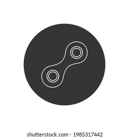 Simple line icon bicycle chain links. Vector