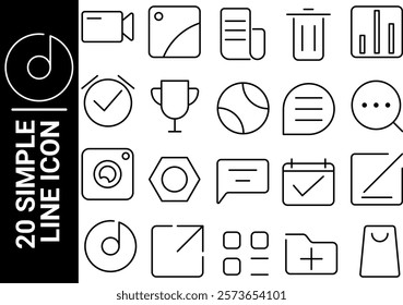 simple line icon, black and white