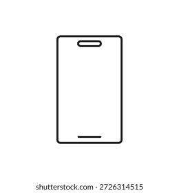 Icono de línea simple de un dispositivo de pantalla de teléfono inteligente en blanco.