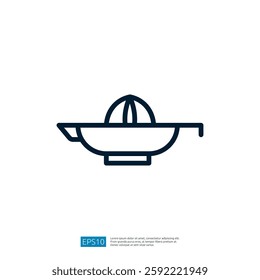 Simple Line Icon of a Bowl with a Whole Fruit for Cooking and Culinary Arts Representation