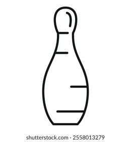 Simple line icon of a bowling pin, representing the popular sport and leisure activity