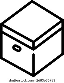 Icono de línea simple de una caja