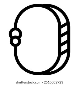 Icono de línea simple de una pulsera decorada con dos bolas