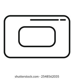 Simple line icon of a browser window with rounded corners showing a blank page