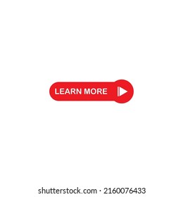 Simple Line Icon Button with Text LEARN MORE and Hand Pointer in Black and Blue, Vector Image
