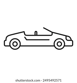 Simple line icon of a cabriolet car, perfect for projects related to transportation, vehicles, or automotive design