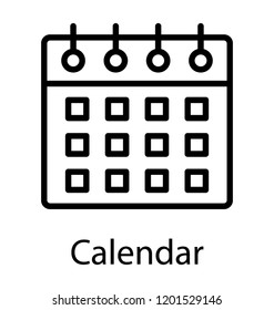 A simple line icon of calendar