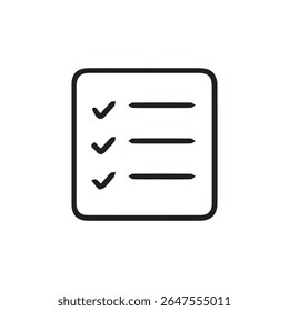 Simple line icon of a checklist. Suitable for task management, planning, productivity, and business design. Includes high-resolution JPG preview.
