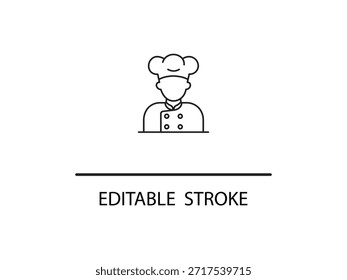 Icono de línea simple de un chef para diseños culinarios.