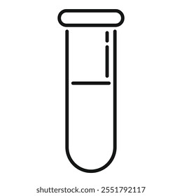 Simple line icon of a chemical test tube, commonly used in scientific experiments