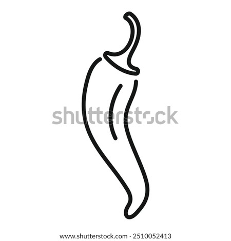 Simple line icon of a chili pepper, ideal for use in apps, websites or on menus