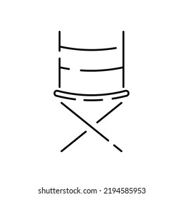 Simple line icon of Cinema Related Vector. Contains such Icons as Movie Theater, TV, Popcorn, Video Clip and more. Entertainment and film. Director chair