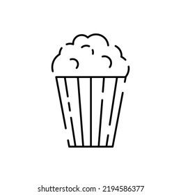 Simple line icon of Cinema Related Vector. Contains such Icons as Movie Theater, TV, Popcorn, Video Clip and more. Entertainment and film. Popcorn 
