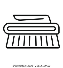 Simple line icon of a cleaning brush, representing housework and chores