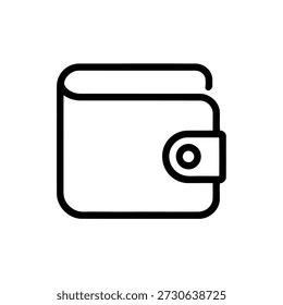 Simple line icon of a closed wallet on white background