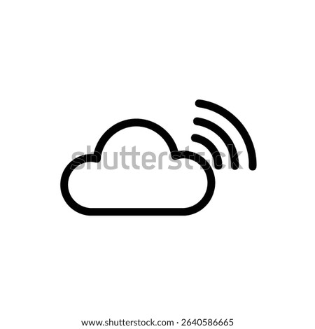 A simple line icon of a cloud with a wireless signal, representing a cloud network or Wi-Fi hotspot.