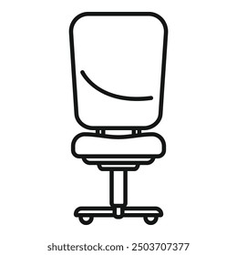 Simple line icon of a comfortable office chair, perfect for representing a modern and efficient workspace