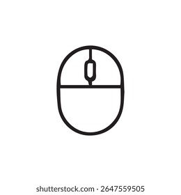 Simple line icon of a computer mouse. Suitable for technology, office, and digital interface design. Includes high-resolution JPG preview.
