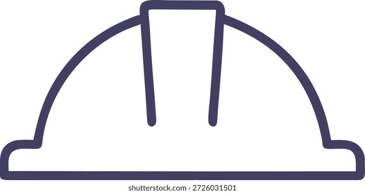 Icono de línea simple de un casco de construcción. Ideal para ilustrar temas relacionados con la seguridad, la construcción, la industria, la ingeniería y el trabajo. Uso para Sitios web, presentaciones, redes sociales o publicidad.