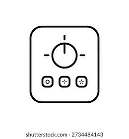 Simple line icon of a control panel with dial and buttons