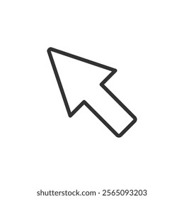 Simple line icon of cursor arrow Represents digital interaction and navigation within a computer interface. Vector illustration