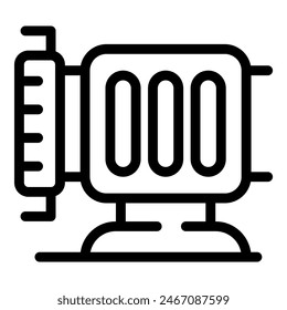 Simple line icon depicting an oldfashioned camera, ideal for design elements