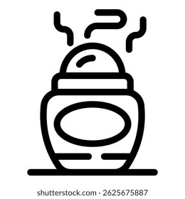 Simple line icon depicting a roll on deodorant stick, perfect for lifestyle and hygiene related projects
