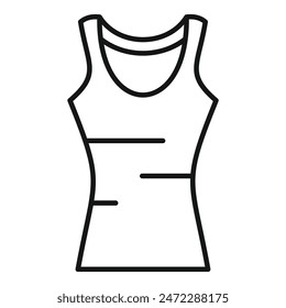 Simple line icon depicting a woman's tank top, emphasizing a slim waistline