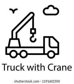 A simple line icon design of tow truck