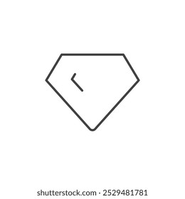 Icono de línea simple de un diamante, que representa riqueza, lujo o precisión.