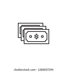 Simple line icon of dollar bill