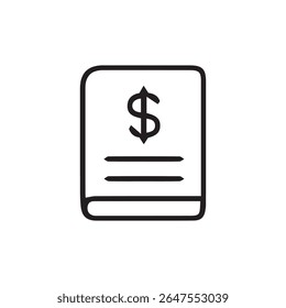 Simple line icon of a dollar document. Suitable for finance, invoice, business, and accounting design. Includes high-resolution JPG preview.
