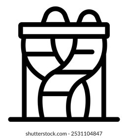 Simple line icon of a double water slide perfect for representing summer fun